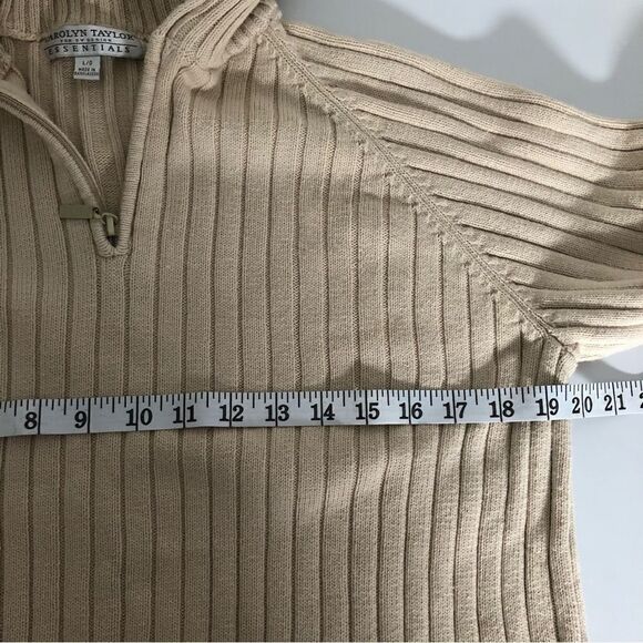 Carolyn Taylor Essentials Ribbed Zip Collar Sweater 1/4 Zip Size Large - Picture 10 of 10